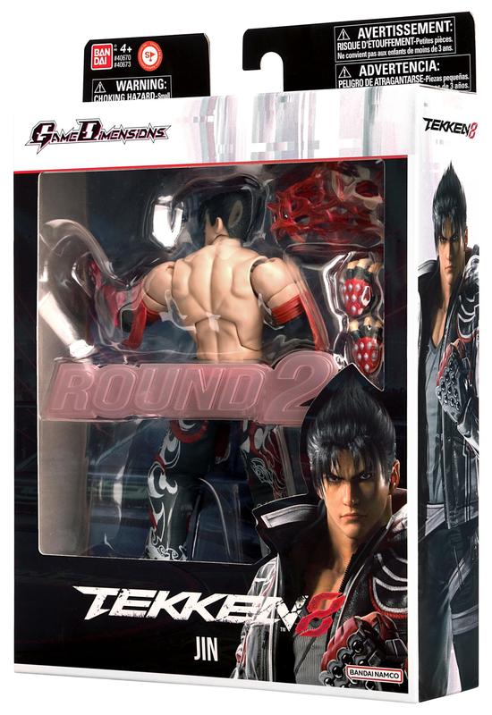 Dimensões do jogo de bonecos de ação Tekken Jin Kazama - Game